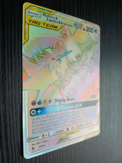 Moltres & Zapdos & Articuno GX 69/68 Rainbow Rare Hidden Fates Pokemon Card - Image 3