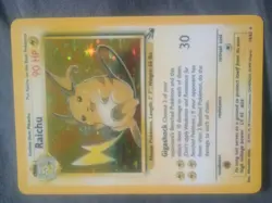 Pokemon TCG Raichu Fossil Holo Card 14/62 Unlimited Rare - Image 1