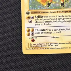 Raichu 014/102 Base Set (Shadowless) Holo (1st Edition) (THICK STAMP) Nice Card - Image 2