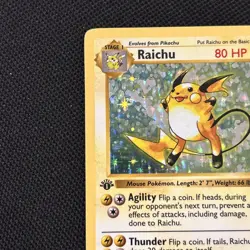 Raichu 014/102 Base Set (Shadowless) Holo (1st Edition) (THICK STAMP) Nice Card - Image 3