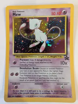 Pokemon Card Mew Holographic Black Star Promo #9 Card WOTC 1999-2000 Vtg Holo - Image 1