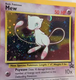 Pokemon Card Mew Holographic Black Star Promo #9 Card WOTC 1999-2000 Vtg Holo - Image 3