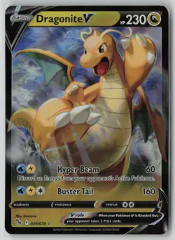 Dragonite V 049/078 Pokemon GO TCG Set Holo Rare Card (Near Mint) NM 1 - Image 1