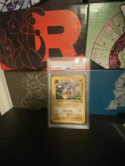 1999 Fossil Aerodactyl Holo Pokemon Card 1/62 PSA 8 - Image 1