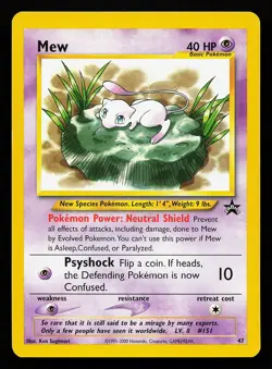 Mew 47 WOTC Black Star Promo Pokemon Card - Image 1