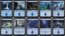 MTG 10 Card FOIL Island Basic Land Commander/Standard Add - On Kit All Formats - Image 1