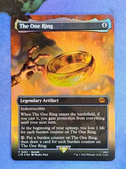 1x FOIL BORDERLESS The One Ring, NM, LTR, Magic: the Gathering, MtG - Image 1
