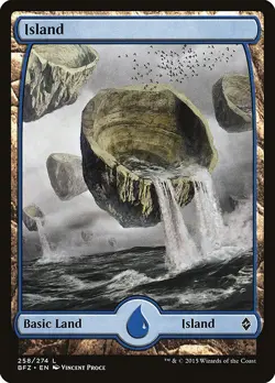 Lot of 20x Island #258 - BFZ Battle for Zendikar - MTG Magic NM FULL ART Land - Image 1