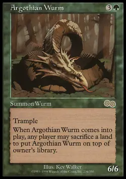 MTG Magic the Gathering Argothian Wurm (236/356) Urza's Saga LP - Image 1