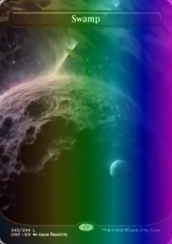 MTG Magic the Gathering Swamp (242/689) Unfinity NM FOIL - Image 1