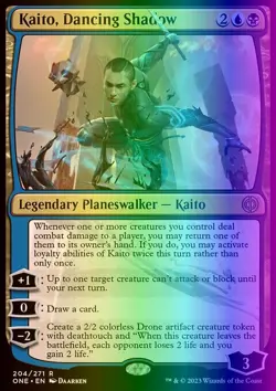 MTG Kaito, Dancing Shadow (204/530) Phyrexia All Will Be One LP FOIL - Image 1