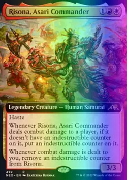 MTG Risona, Asari Commander (492/606) Kamigawa Neon Dynasty NM FOIL - Image 1