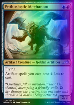 MTG Enthusiastic Mechanaut (218/606) Kamigawa Neon Dynasty LP FOIL - Image 1