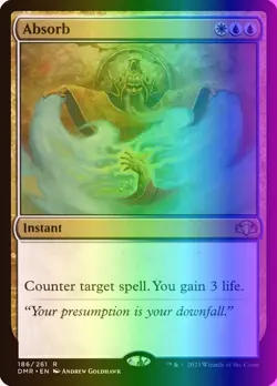 MTG Magic the Gathering Absorb (186/520) Dominaria Remastered NM FOIL - Image 1