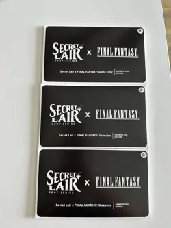 MTG Secret Lair Final Fantasy Grimoire Weapons Game Over Rainbow Foil Set | NEW - Image 1