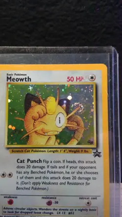 🌪 Meowth Black Star GB Promo Holo w/ SWIRL - Pokemon TCG Rare LP 🌟 - Image 4