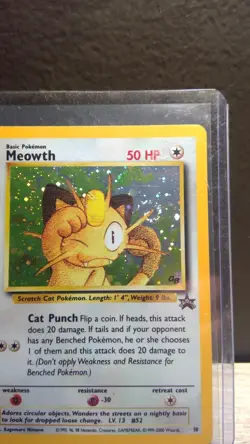 🌪 Meowth Black Star GB Promo Holo w/ SWIRL - Pokemon TCG Rare LP 🌟 - Image 5