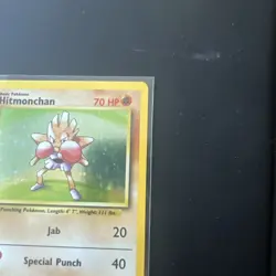 1999 Pokemon Base Set Hitmonchan Holo Rare #7/102 Mint Condition - Image 3