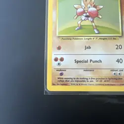 1999 Pokemon Base Set Hitmonchan Holo Rare #7/102 Mint Condition - Image 5