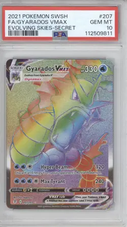 Pokemon Gyarados VMAX Evolving Skies Secret Rare Full Art #207 PSA 10 Gem Mint - Image 1
