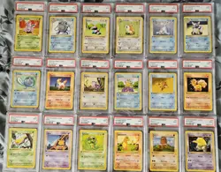 Near Complete 1999 Pokemon 1st Edition Base Set PSA 9 Non-Holo set 17-102 - Image 2