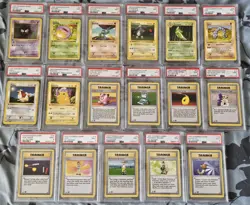 Near Complete 1999 Pokemon 1st Edition Base Set PSA 9 Non-Holo set 17-102 - Image 3