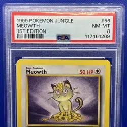 1999 POKEMON JUNGLE 1ST EDITION #56 MEOWTH PSA 8 - Image 3