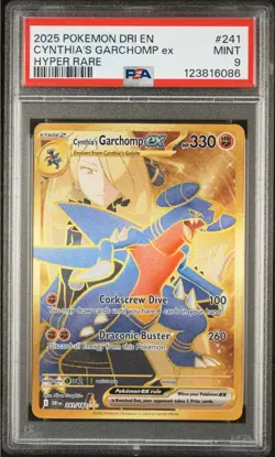 2025 Pokemon DRI EN CYNTHIA'S GARCHOMP ex #241 HYPER RARE HOLO MINT PSA 9 - Image 1