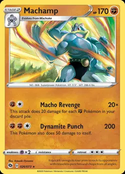 Pokemon Machamp (26/81) Champion's Path LP REVERSE HOLO - Image 1