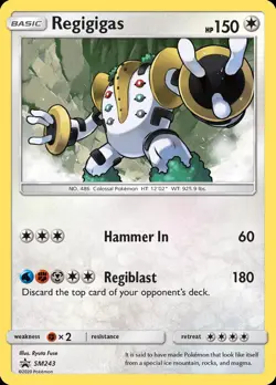 Pokemon Regigigas (SM243/251) SM Black Star Promos LP HOLO - Image 1