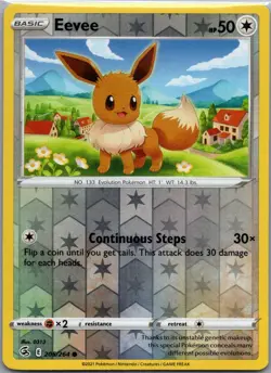 Eevee 205/264 Common - Pokemon TCG SWSH: Fusion Strike - Reverse Holo (NM) - Image 1