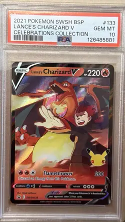 2021 Pokemon SWSH BSP Celebrations Collection #133 Lance's Charizard v PSA 10 - Image 1