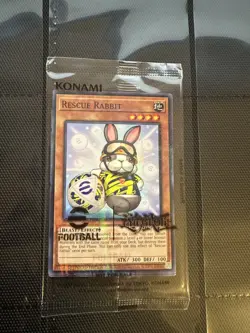 YuGiOh! Rescue Rabbit EFC1-EN001 & Naymar Jr Token Football Promo Set SEALED* - Image 1
