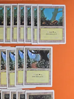 1994 MAGIC THE GATHERING REVISED FOREST LAND LOT (45 CARD) LIGHT ▶ HEAVY PLAY - Image 5