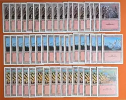 1994 MAGIC THE GATHERING REVISED MOUNTAIN LAND LOT (52 CARD) LIGHT ▶ HEAVY PLAY - Image 1