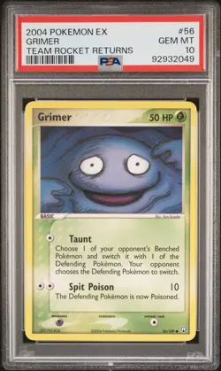 PSA 10 GEM MINT Grimer 56/109 EX Team Rocket Returns 2004 Pokemon Card - Image 1