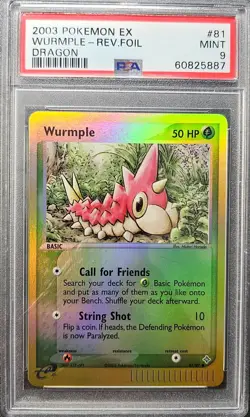 PSA 9 MINT Wurmple 81/97 Reverse Holo EX Dragon 2003 Pokemon Card - Image 1
