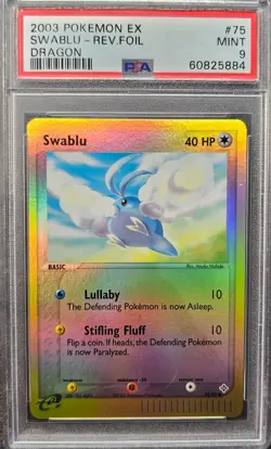 PSA 9 MINT Swablu 75/97 Reverse Holo EX Dragon 2003 Pokemon Card - Image 1