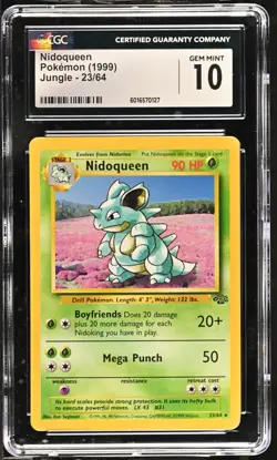 CGC 10 GEM MINT Nidoqueen 23/64 Jungle 1999 Pokemon Card - Image 1