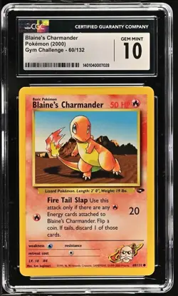 CGC 10 GEM MINT Blaine's Charmander 60/132 Gym Challenge 2000 Pokemon Card - Image 1