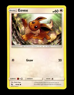 2019 Pokemon EEVEE Hidden Fates ALIGNMENT ERROR Ink Shift MISPRINT Card 49/68 NM - Image 1