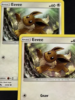 2019 Pokemon EEVEE Hidden Fates ALIGNMENT ERROR Ink Shift MISPRINT Card 49/68 NM - Image 3