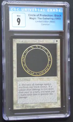 Magic the Gathering Circle of Protection Black 1993 Limited Edition Beta CGC 9 - Image 1