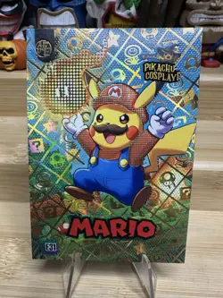Mario (Pikachu) #E31 Gold Holo Box Hit Pokemon Pikachu Cosplay - Image 1