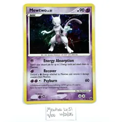 Mewtwo Lv. 51 9/100 Majestic Dawn Holo Pokemon TCG LP - Image 1