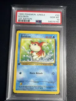PSA 10 GEM MINT 💎 1999 POKEMON JUNGLE 1ST EDITION - GOLDEEN #53 ENGLISH - Image 1