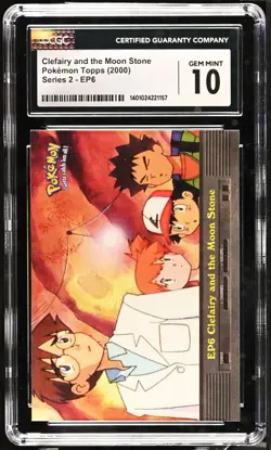 CGC 10 GEM MINT Clefairy and the Moon Stone Pokemon Topps Series 2 2000 - Image 1