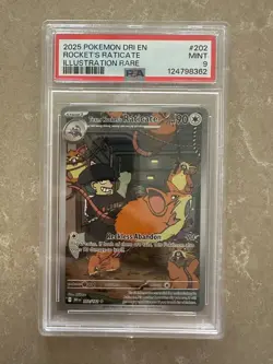 Team Rocket's Raticate 202/182 [Full Art IR] Destined Rivals PSA 9 - Pokemon TCG - Image 1