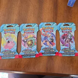 NEW -Pokemon TCG - Journey Together - 4 Sleeved Booster Packs - Complete Art Set - Image 1