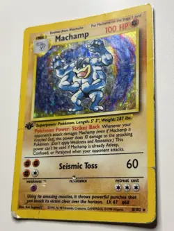 Pokemon TCG Machamp 8/102 Holo 1st Edition Base Set HP/DMG - Image 3